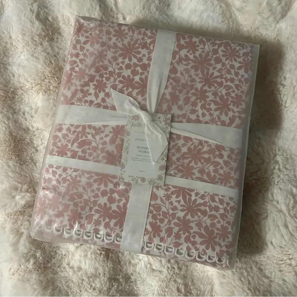 Pottery Barn x Julia Berolzheimer FULL Sheet Set Organic Blooming Floral NWT